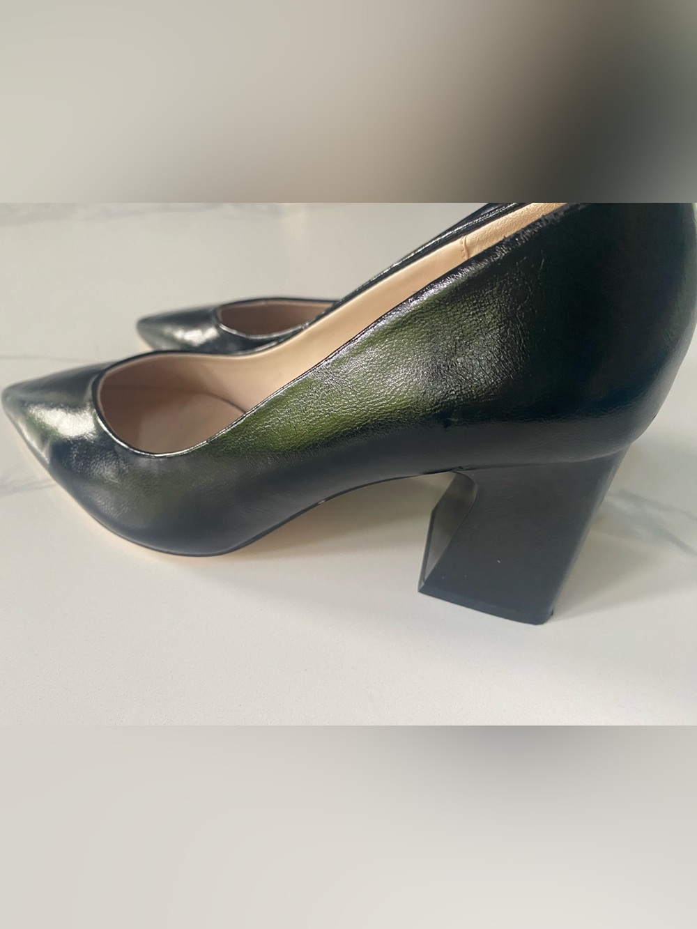Zara Black Pointed Leather Pumps 🖤🤍